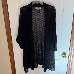 Beyond Threads Like NEW! 100% Peruvian Baby Alpaca Black Knit Long Cardigan